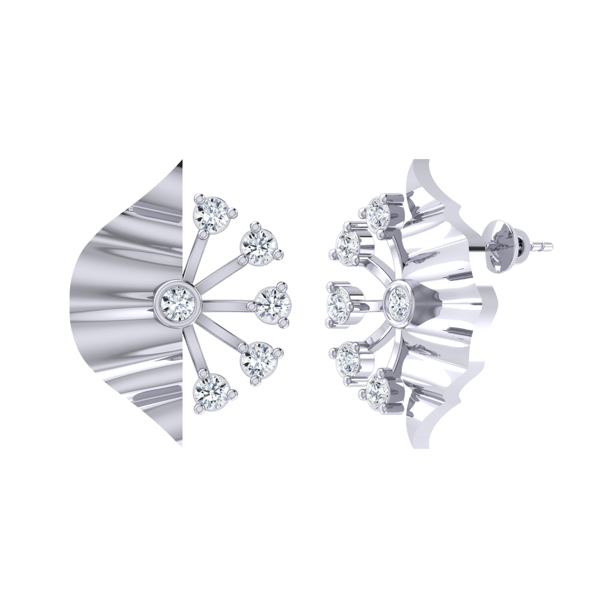 White Gold Diamond Earrings - Dazzle Dreams [wg]