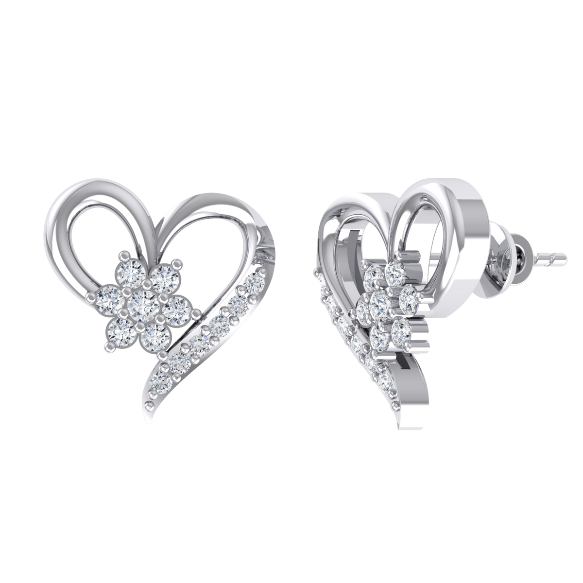 White Gold Diamond Earrings - The Royalty [wg]
