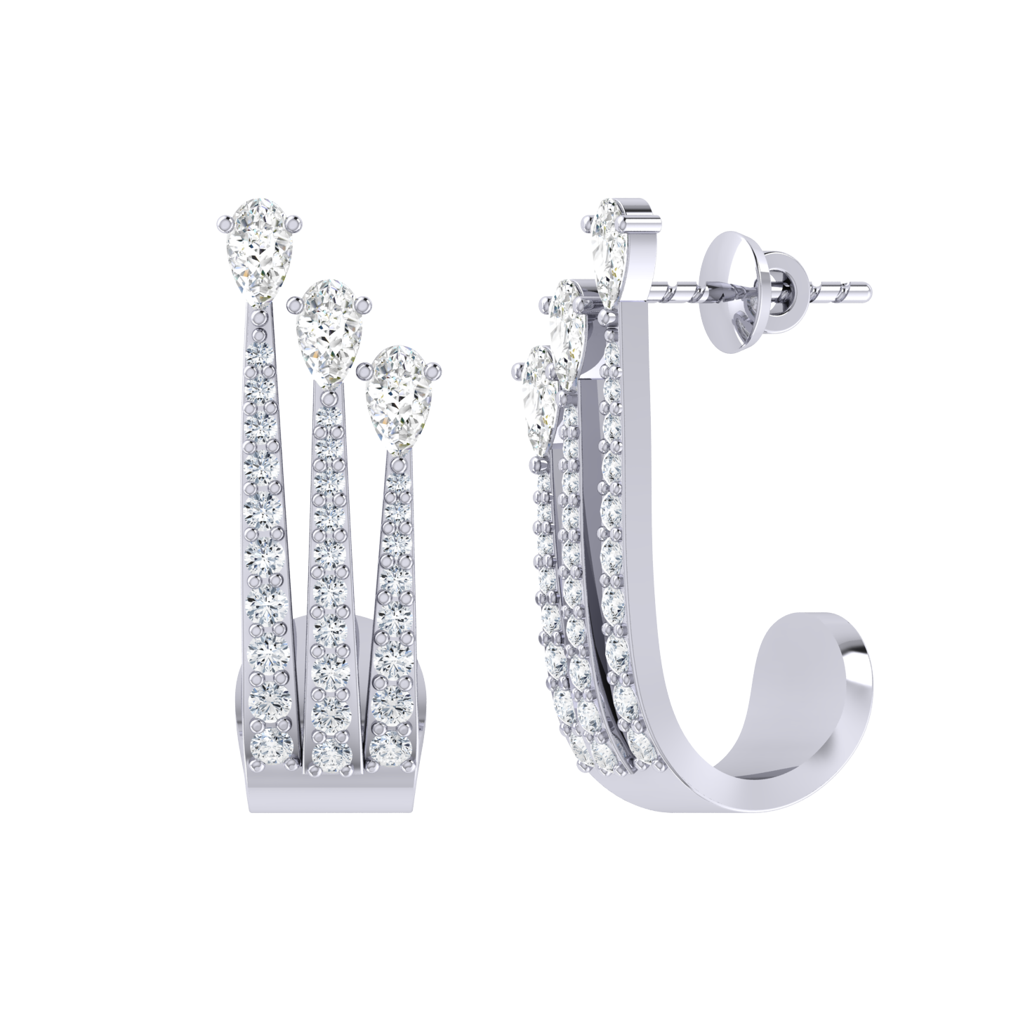 White Gold Diamond Earrings- Endless Beauty [wg]