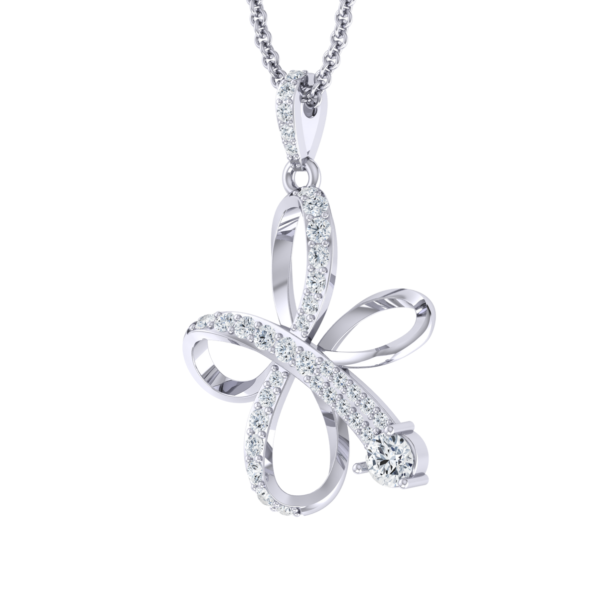 White Gold Diamond Pendant - Subtle Radiance [wg]
