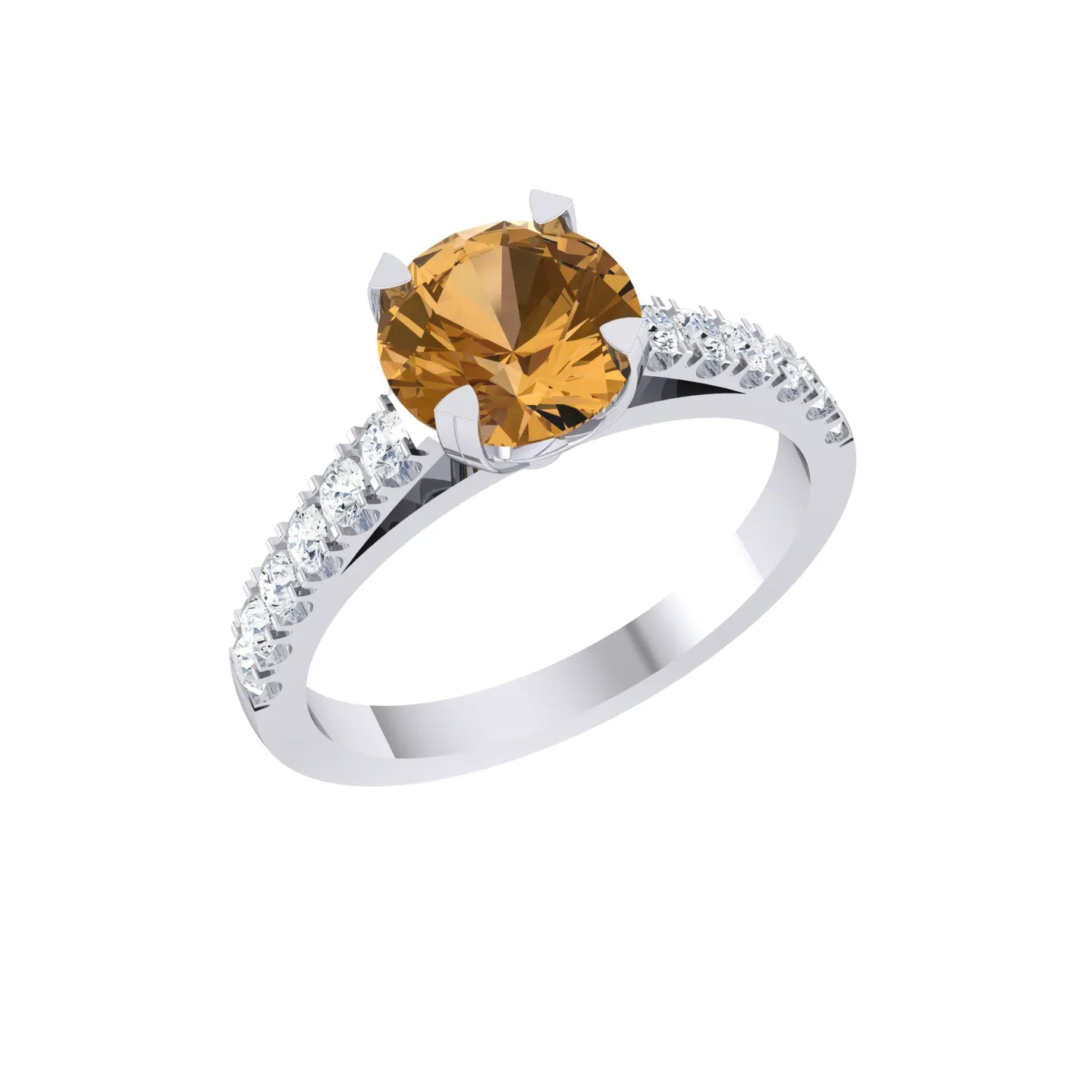 Golden Flame White Gold Lab Grown Diamond