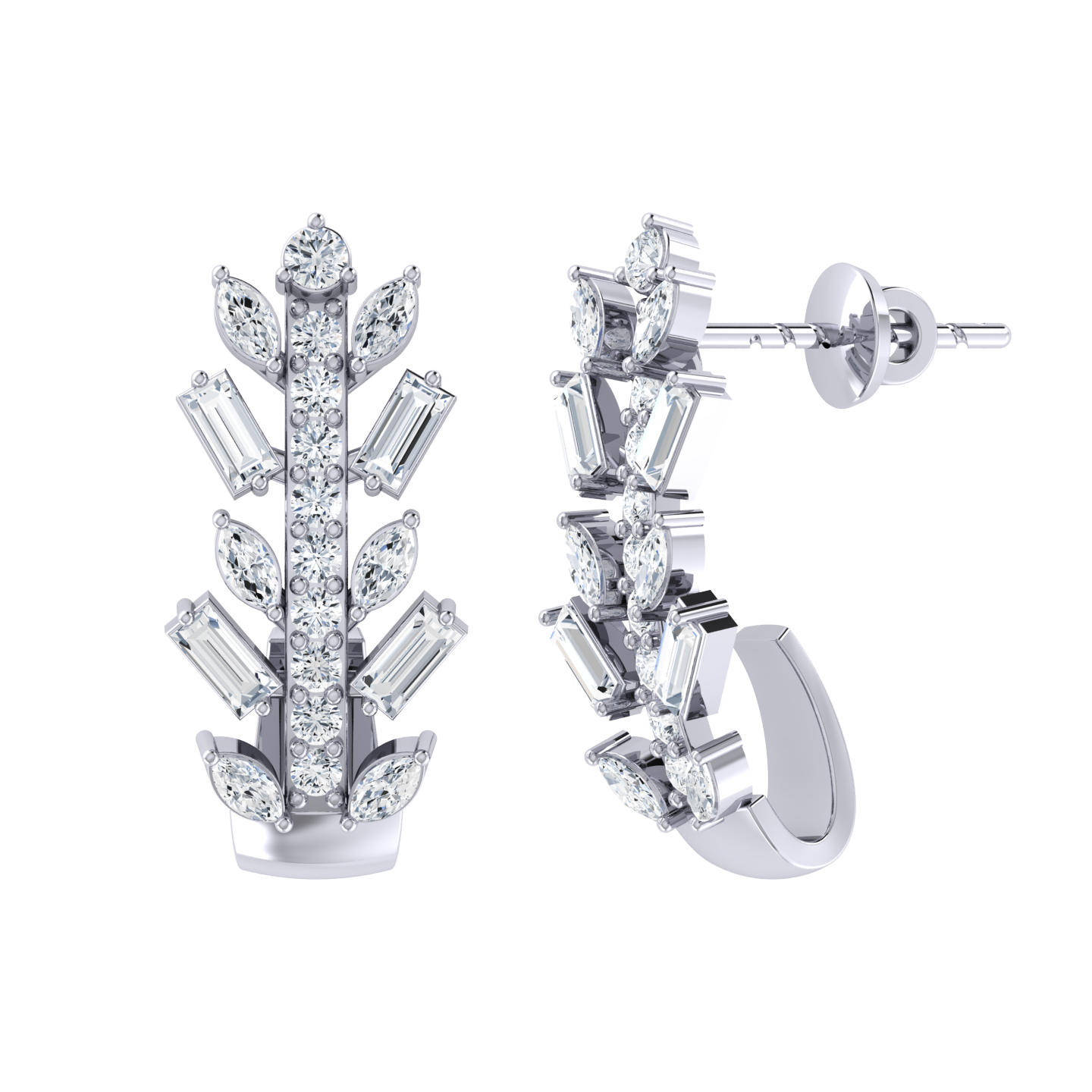 White Gold Diamond Earrings - Precious Piece [wg]