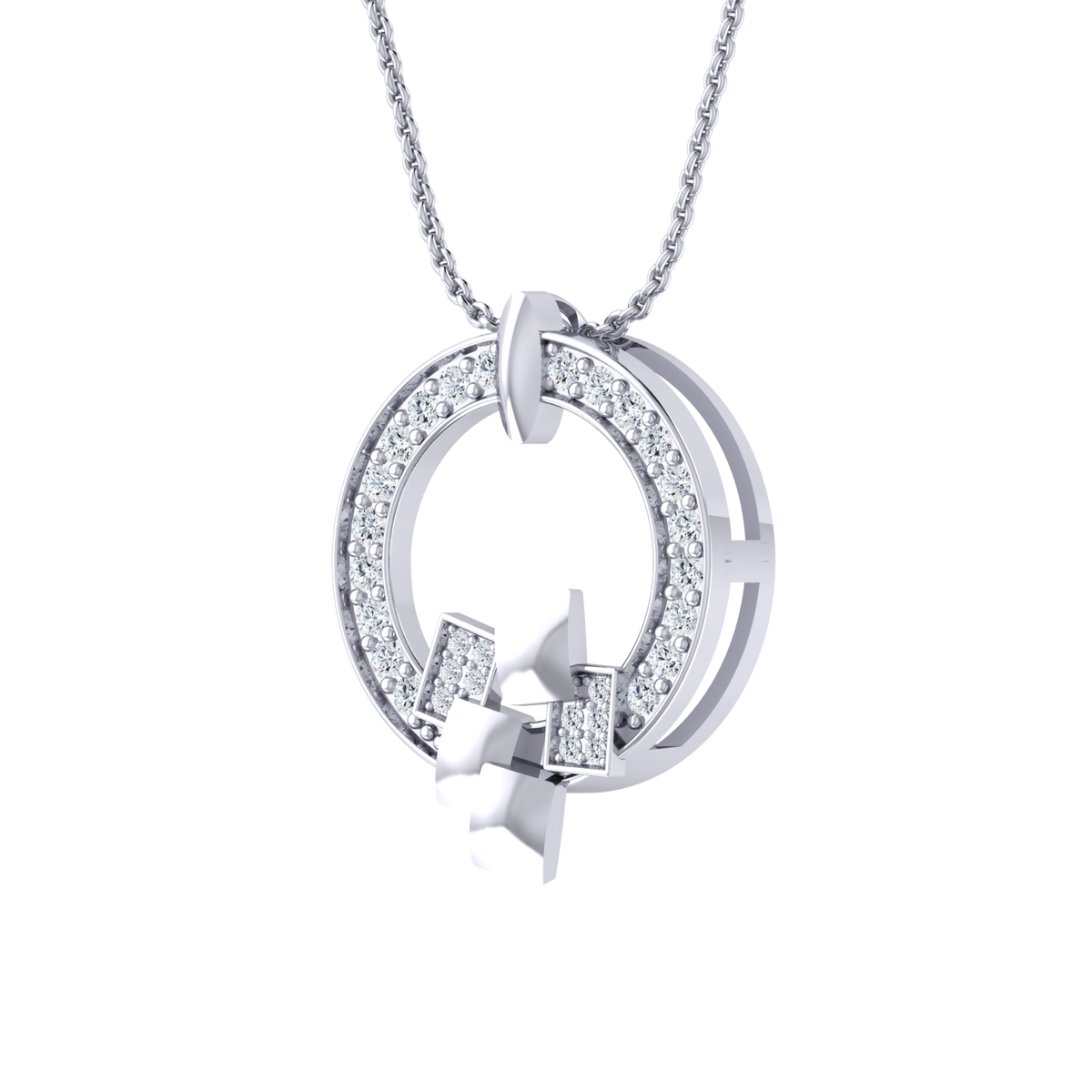 White Gold Diamond Pendant - Classic Allure [wg]