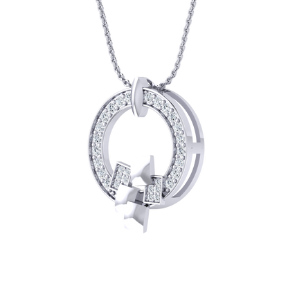 White Gold Diamond Pendant - Classic Allure [wg]