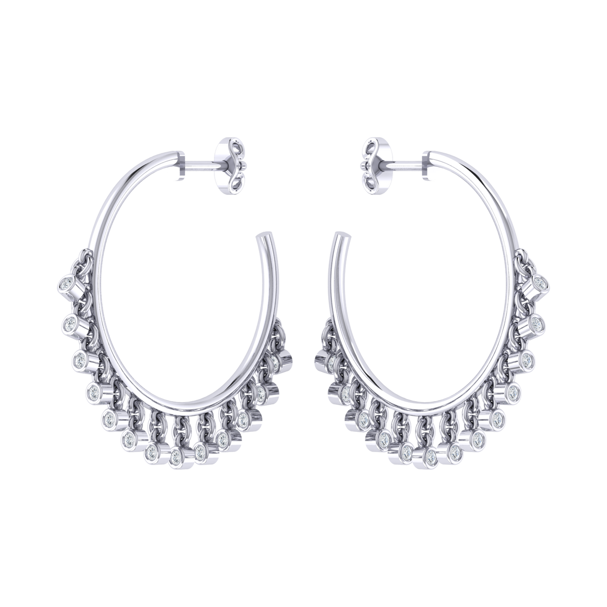 White Gold Diamond Earrings - Crystal Knot [wg]