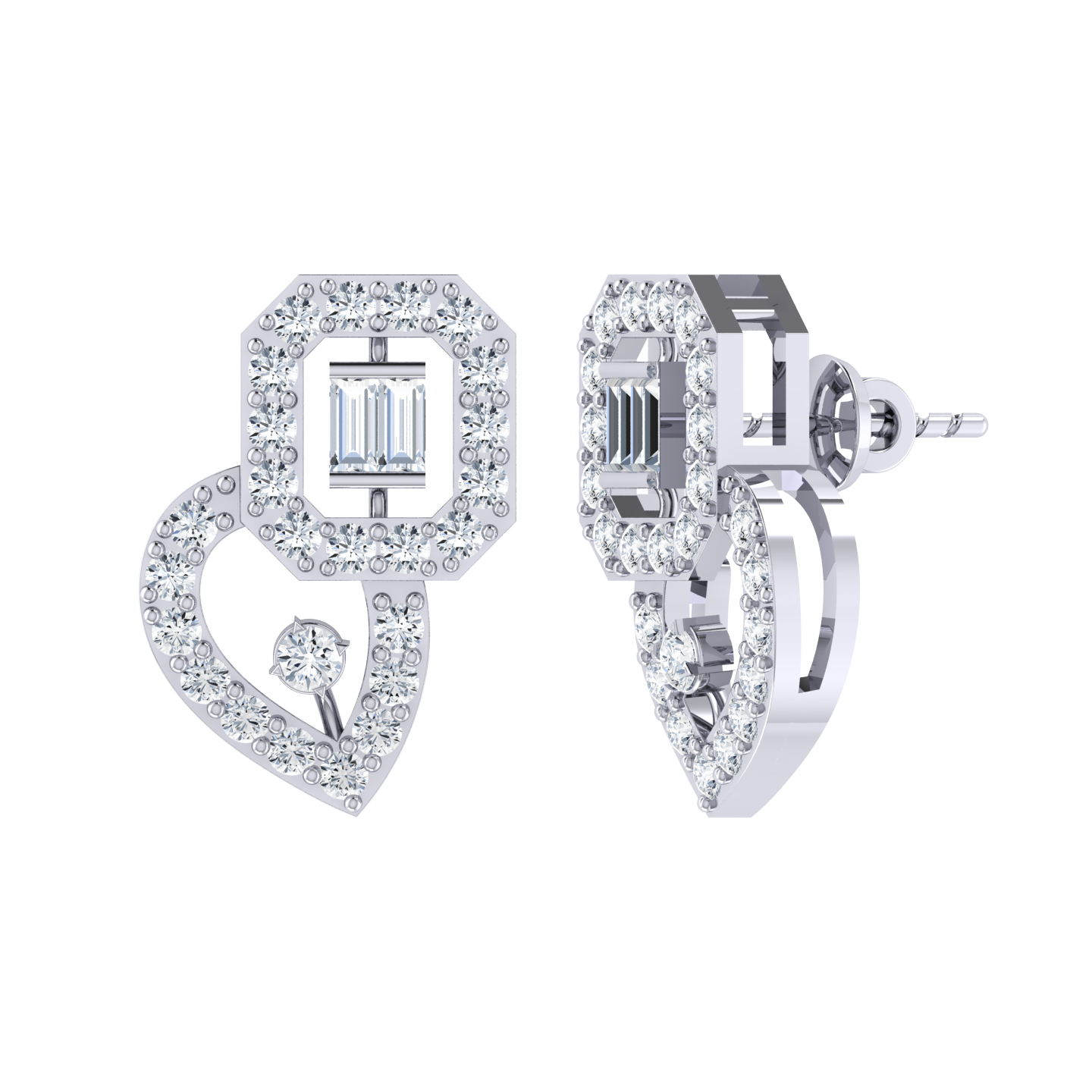 White Gold Diamond Earrings - Seraphic Beauty [wg]