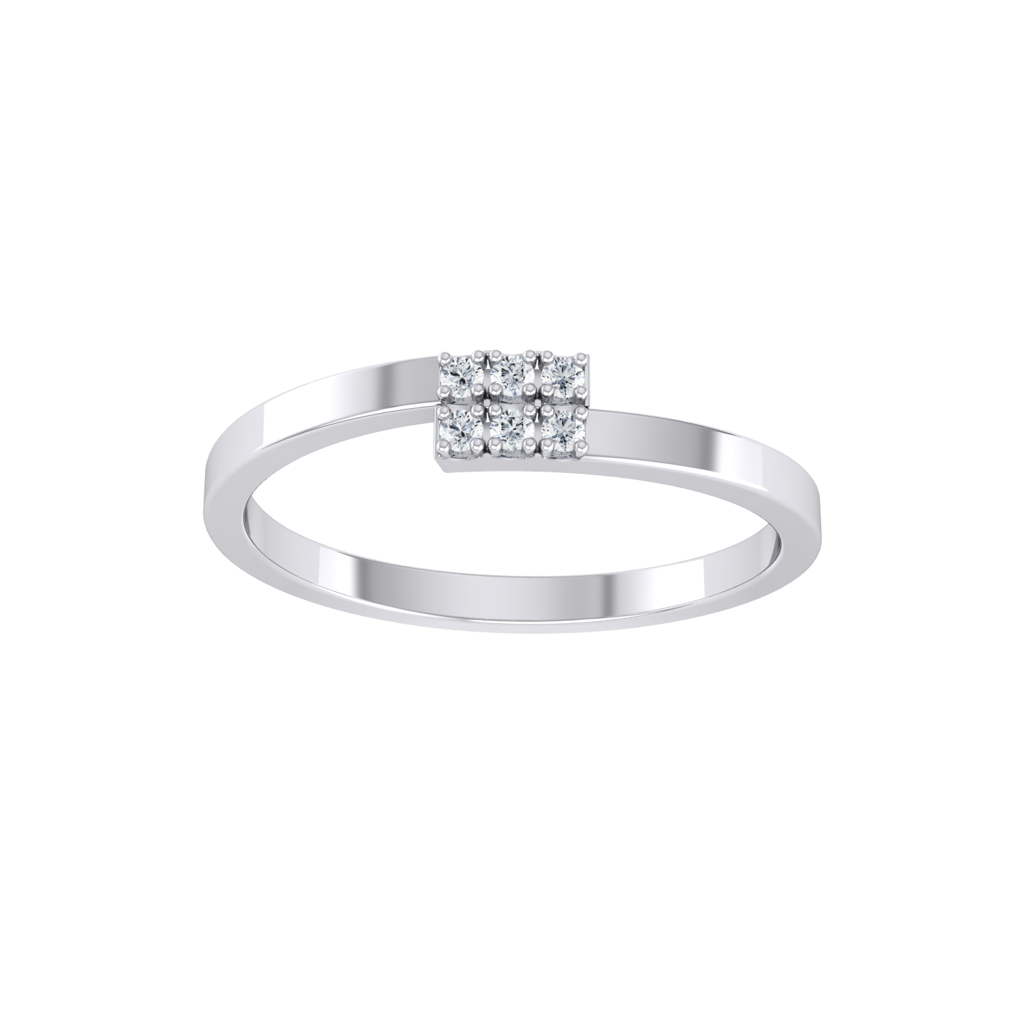 White Gold Lab Grown Diamond Ring - Band Bonanza [wg]