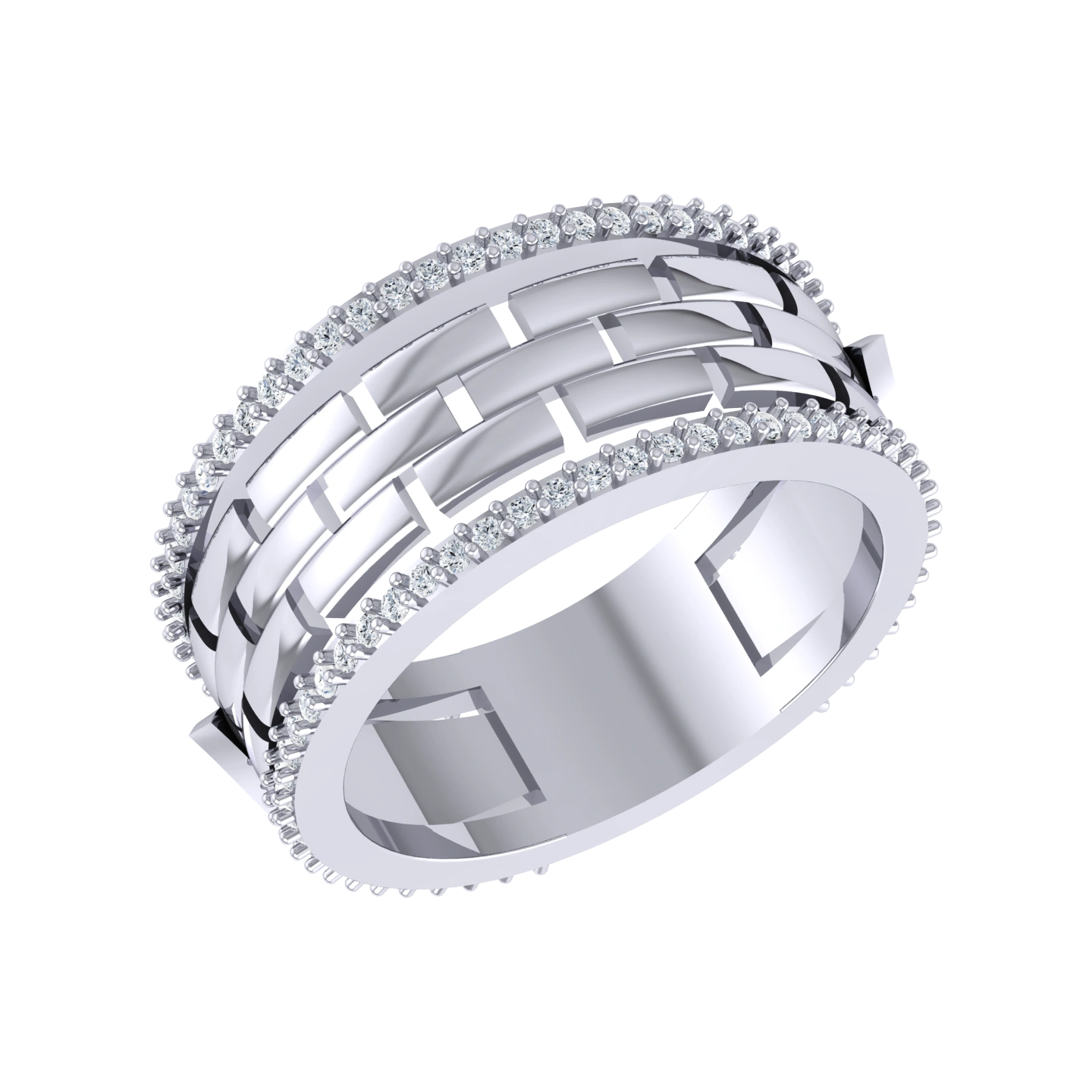 Exquisite Band White Gold Lab Grown Diamond [wg]