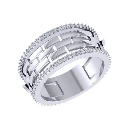 Exquisite Band White Gold Lab Grown Diamond [wg]
