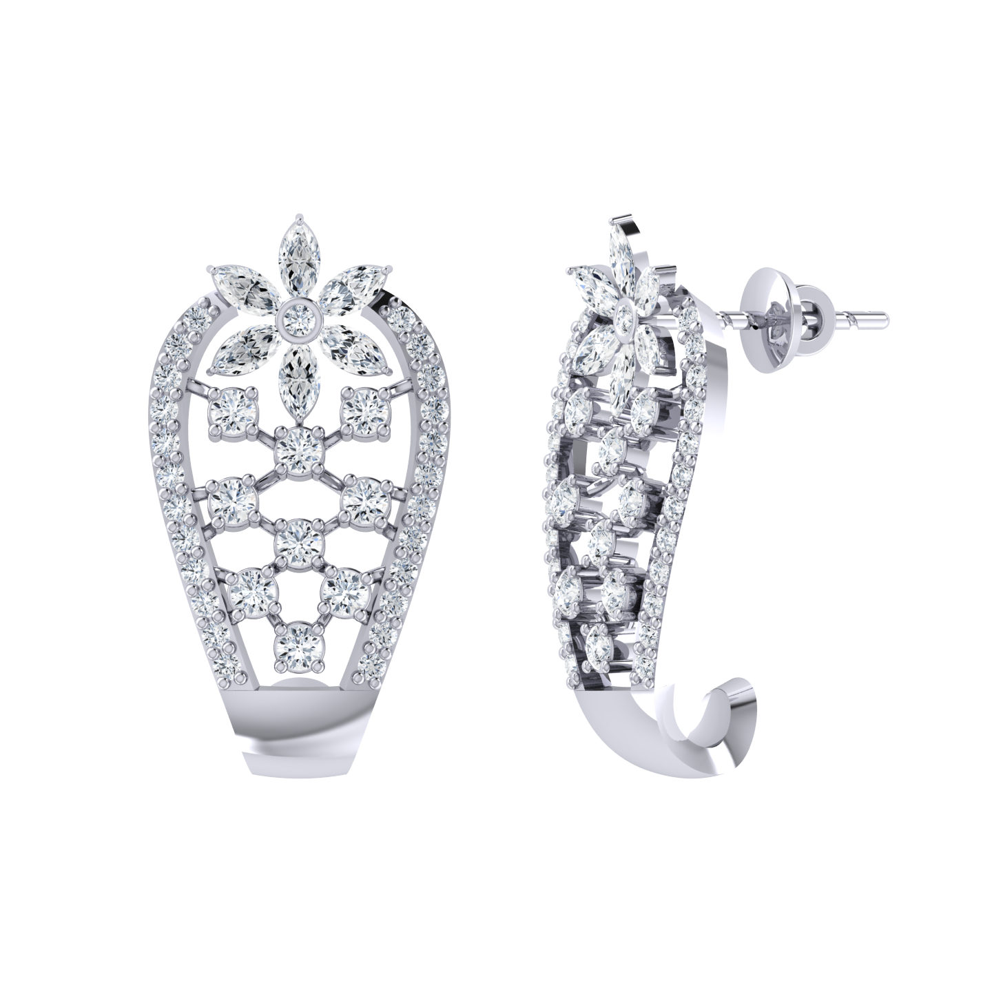 White Gold Diamond Earrings - Made in Heaven [wg]