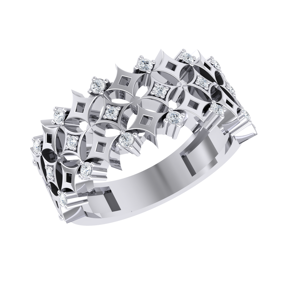 White Gold Customised Diamond Ring - Made to Shine [wg]