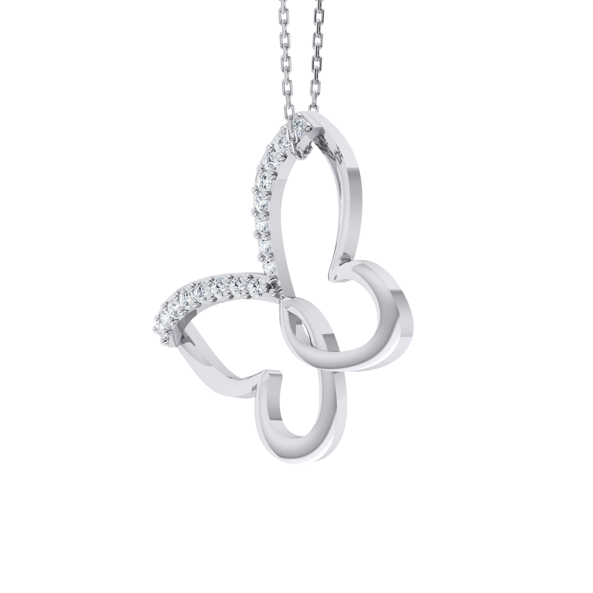 White Gold Diamond Pendant - Radiant Monarch [wg]