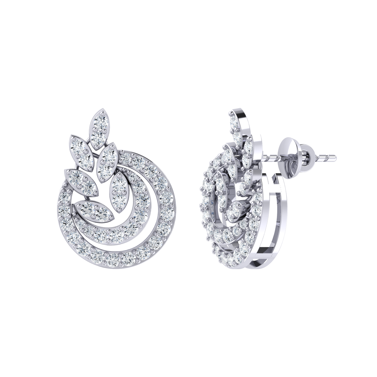 White Gold Diamond Earrings - Luminous Loops [wg]