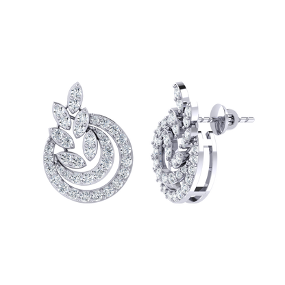 White Gold Diamond Earrings - Luminous Loops [wg]