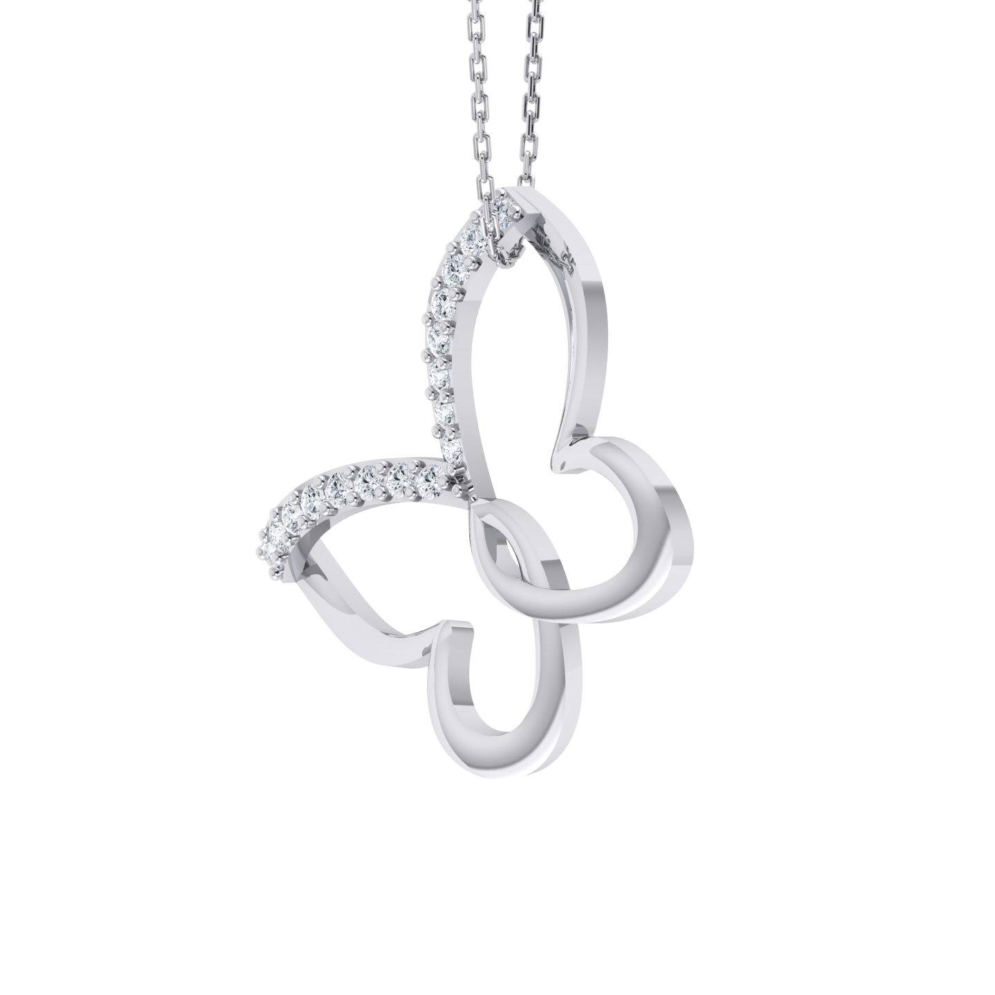 White Gold Diamond Pendant - Radiant Monarch [wg]
