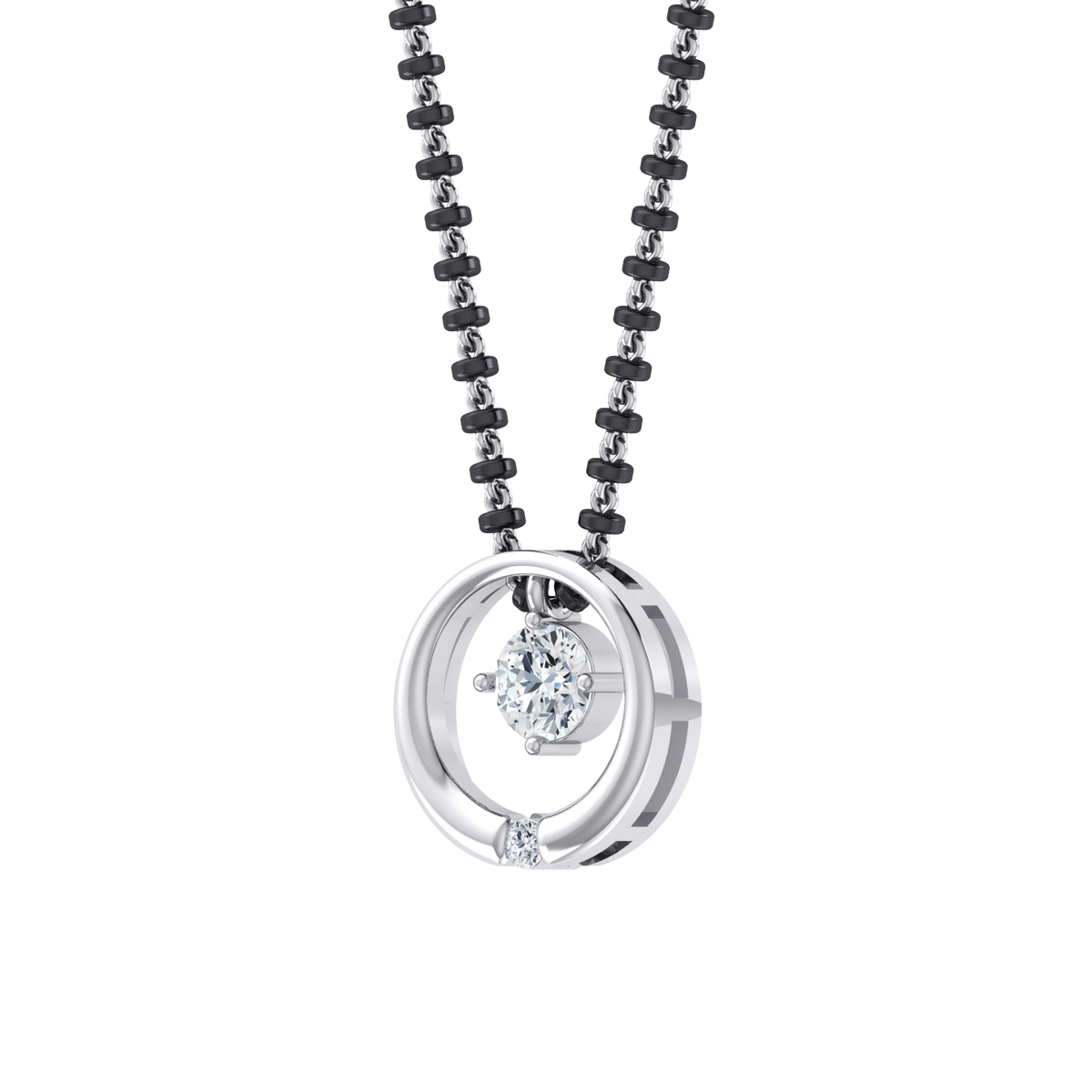 White Gold Diamond Mangalsutra - Serene Harmony [wg]