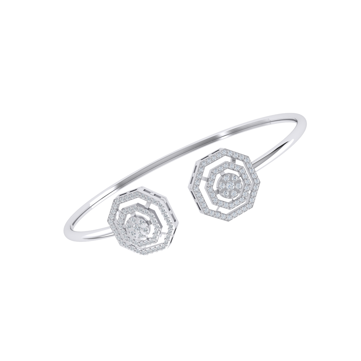 White Gold Diamond Bracelet - Majestic Gleam [wg]