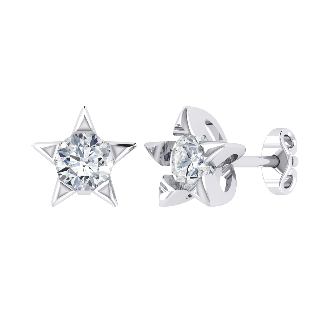 White Gold Diamond Earrings - Stellar Glow [wg]