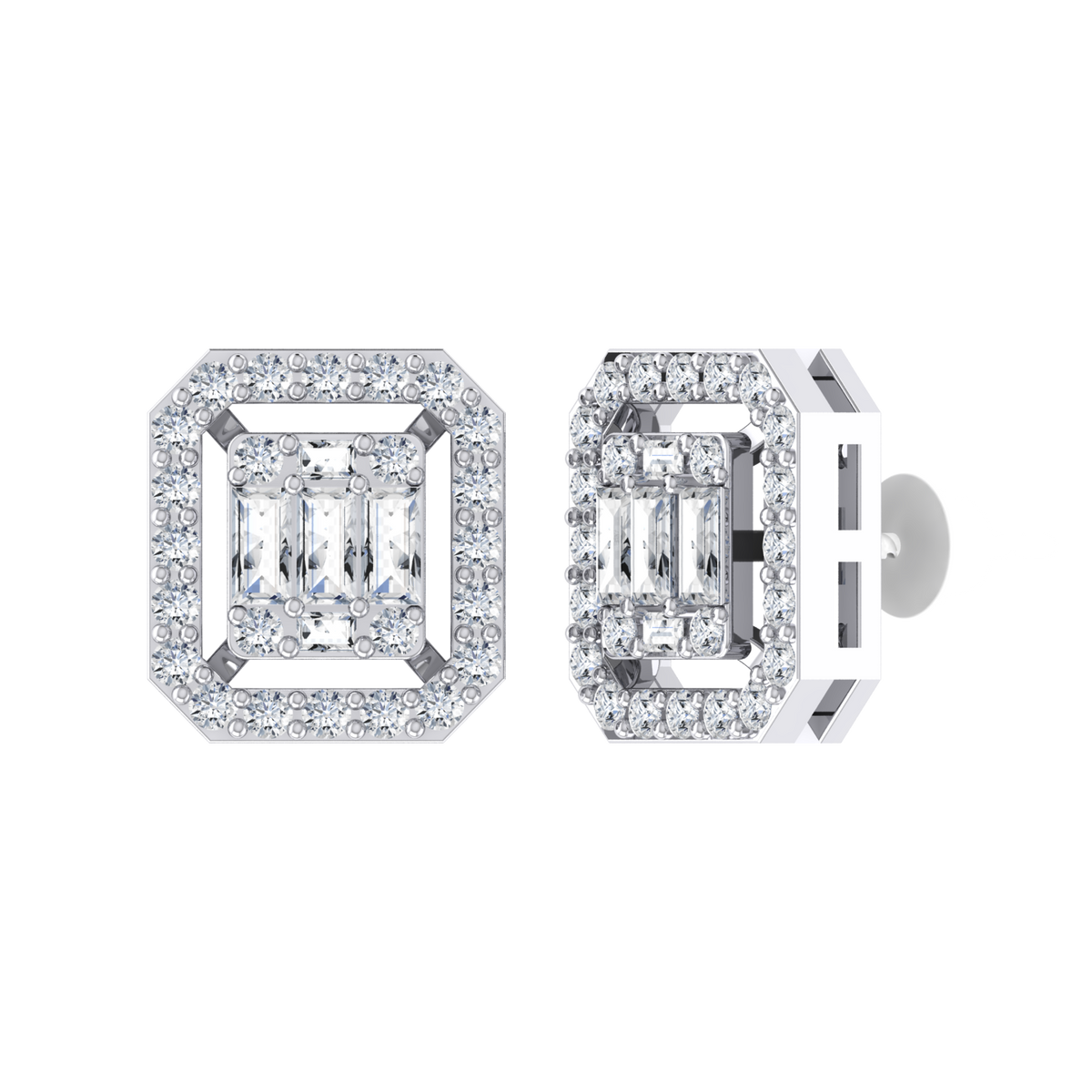 White Gold Diamond Earrings - Mystic Medely [wg]