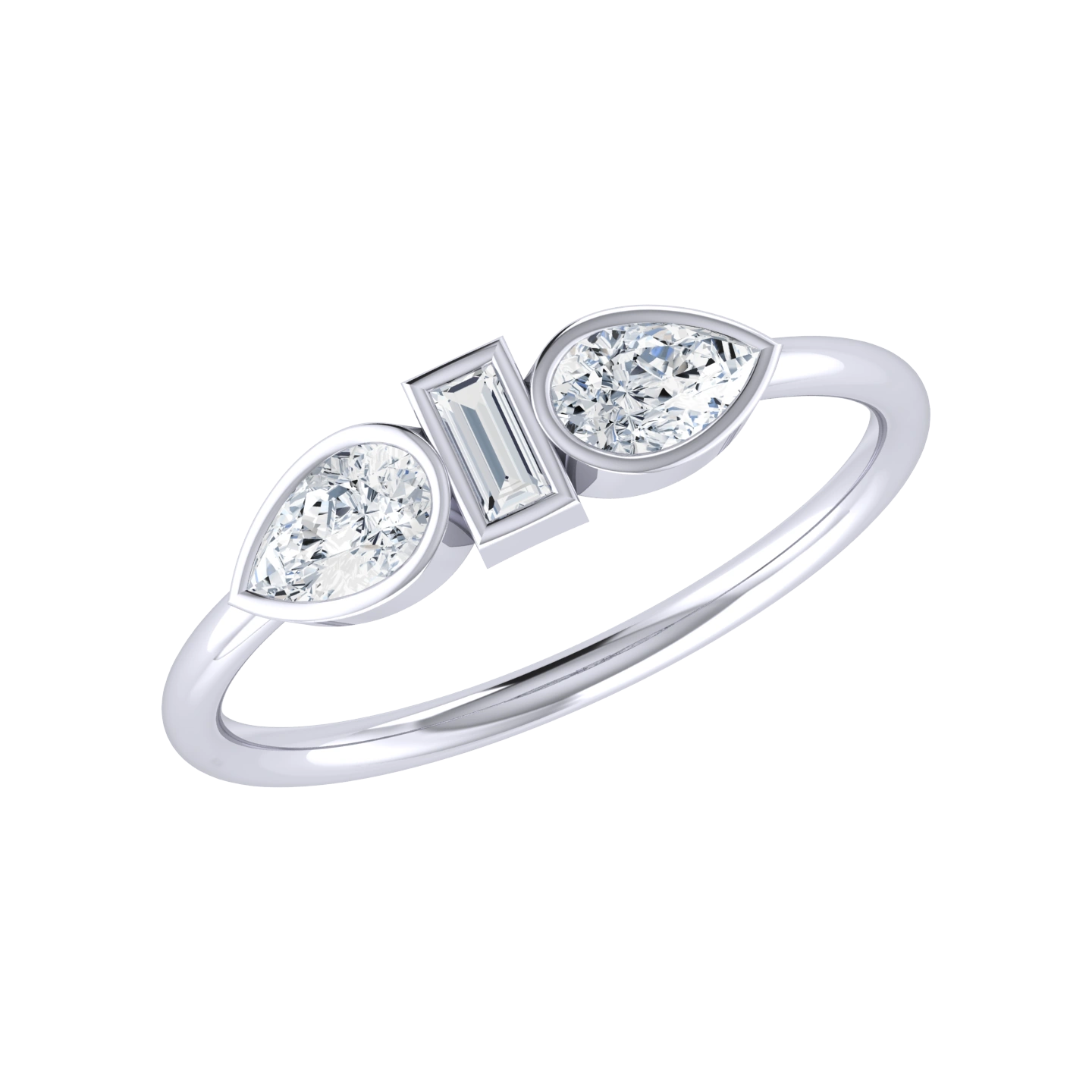 White Gold Diamond Ring - Glittering Gemfire [wg]