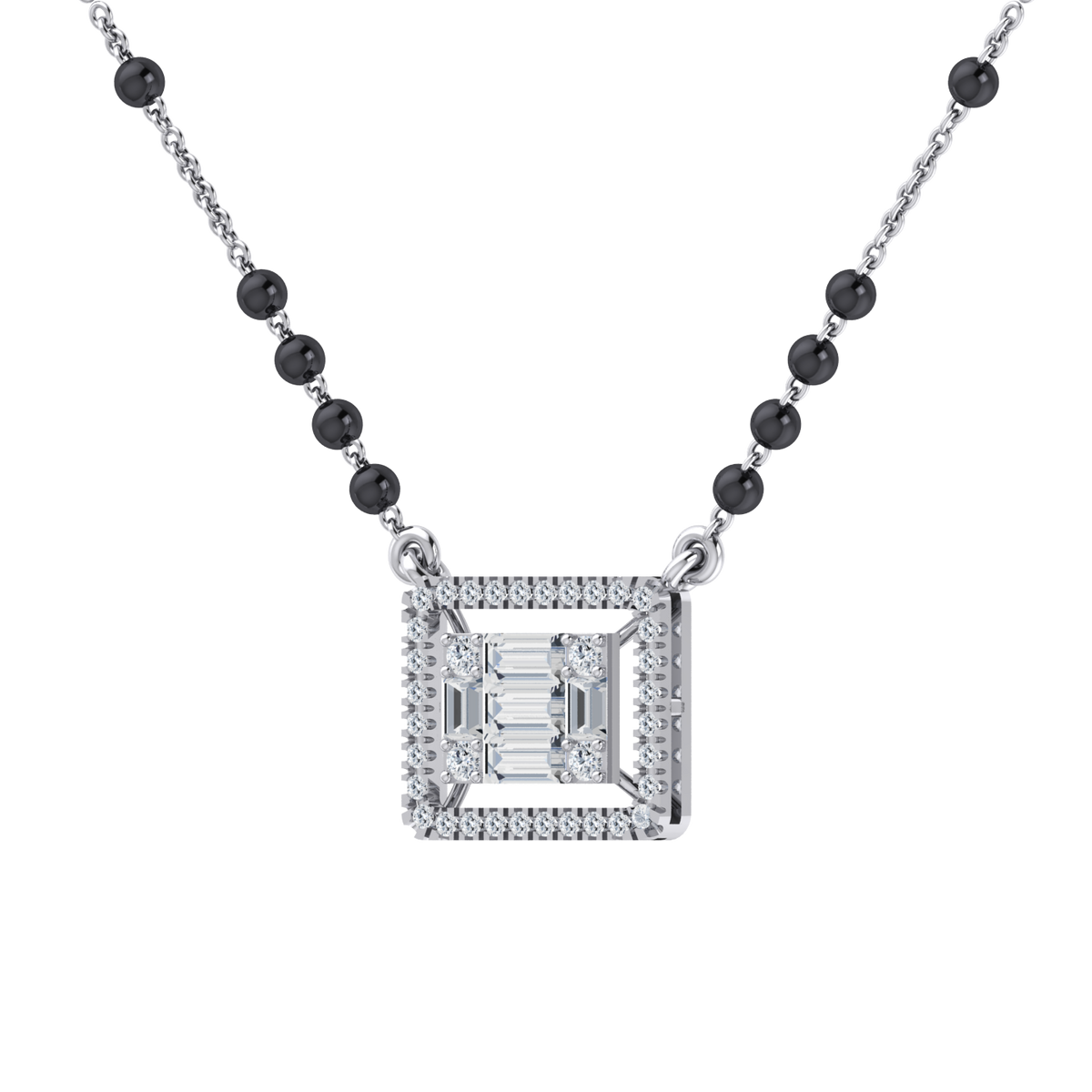 White Gold Diamond Mangalsutra - Pure Radiance [wg]