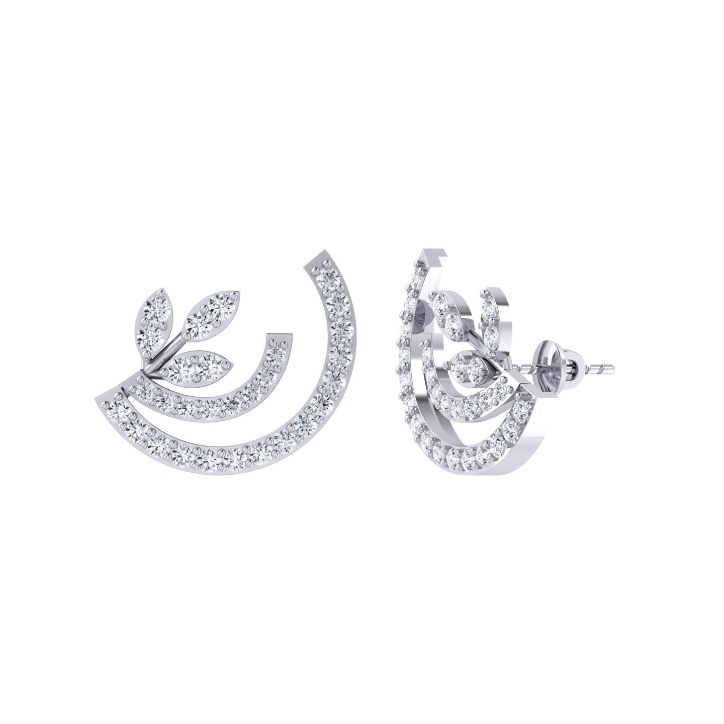 White Gold Diamond Earrings - Blossom Baubles [wg]