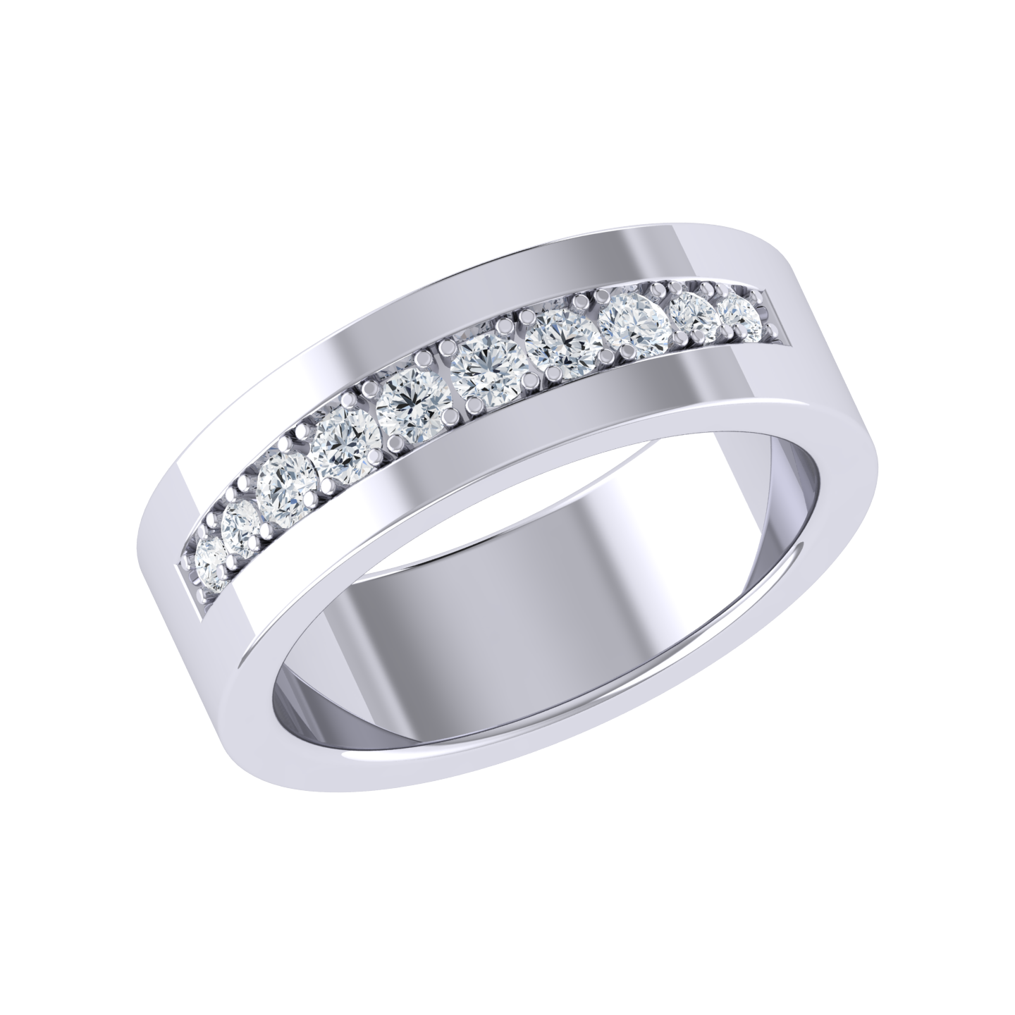 White Gold Diamond Ring - Halo Curve [wg]