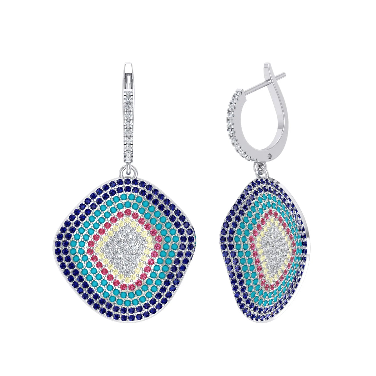 White Gold Diamond Earrings - Lustre Bloom [wg]