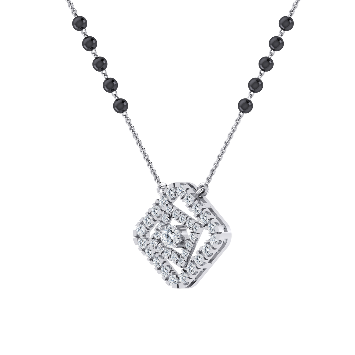 White Gold Diamond Mangalsutra - Timeless Grace [wg]