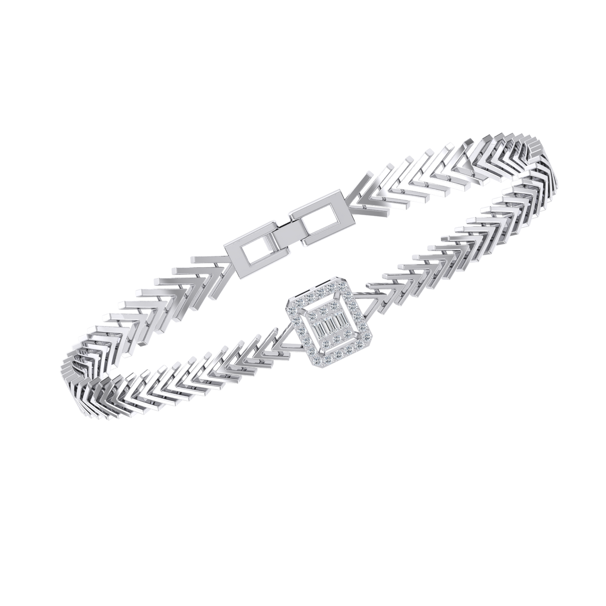 White Gold Diamond Bracelet - Luminous Majesty [wg]