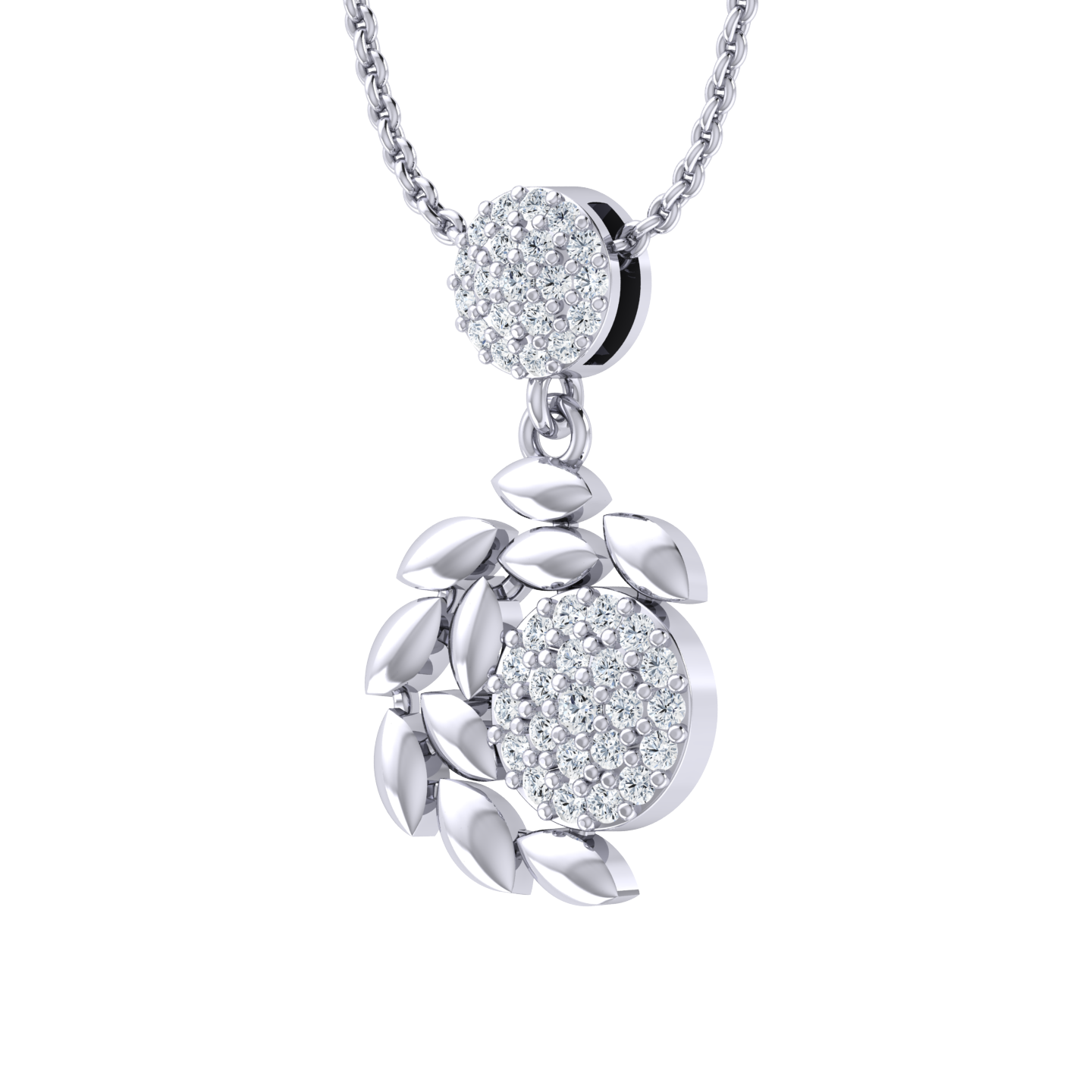 White Gold Diamond Pendant - Serene Spark [wg]