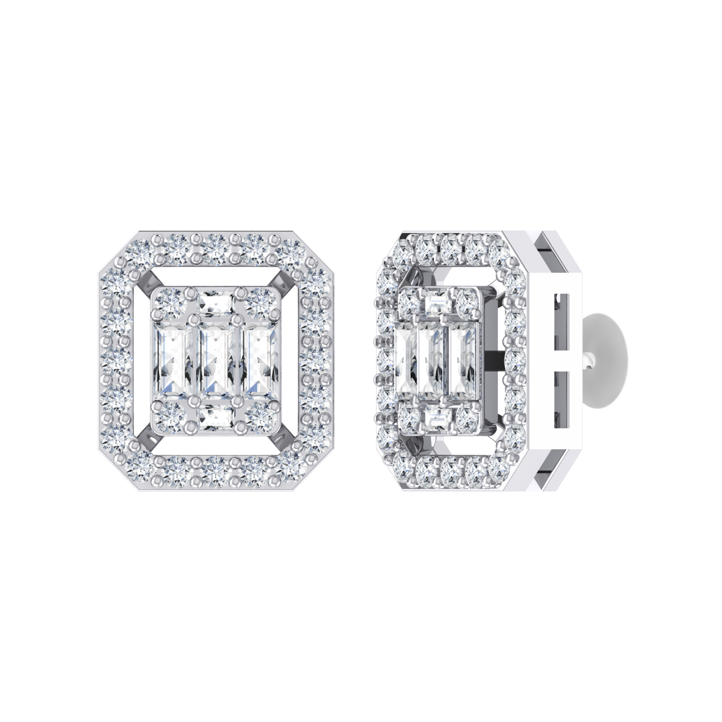 White Gold Diamond Earrings - Mystic Medely [wg]