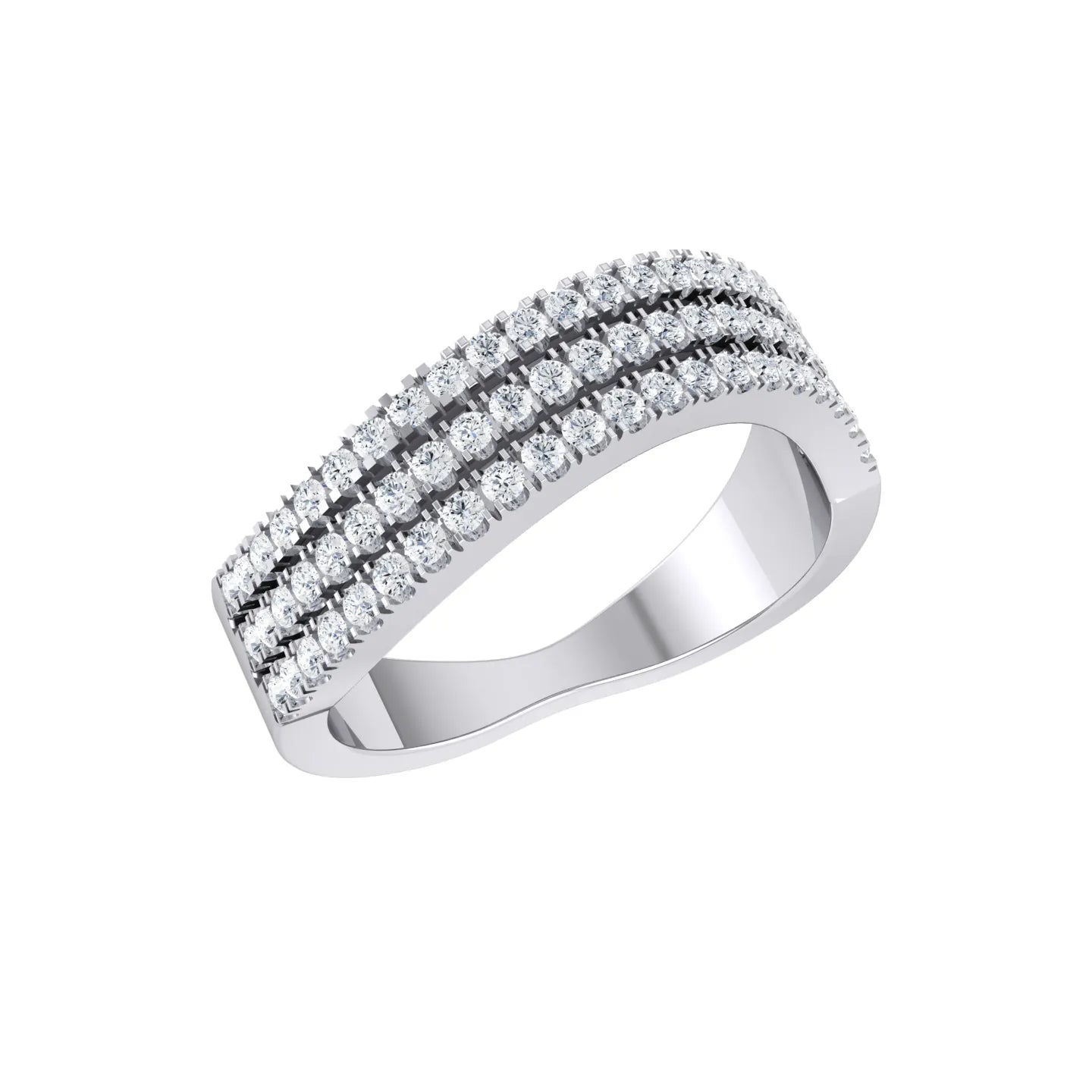 Radiant Rows White Gold Lab Grown Diamond  [wg]