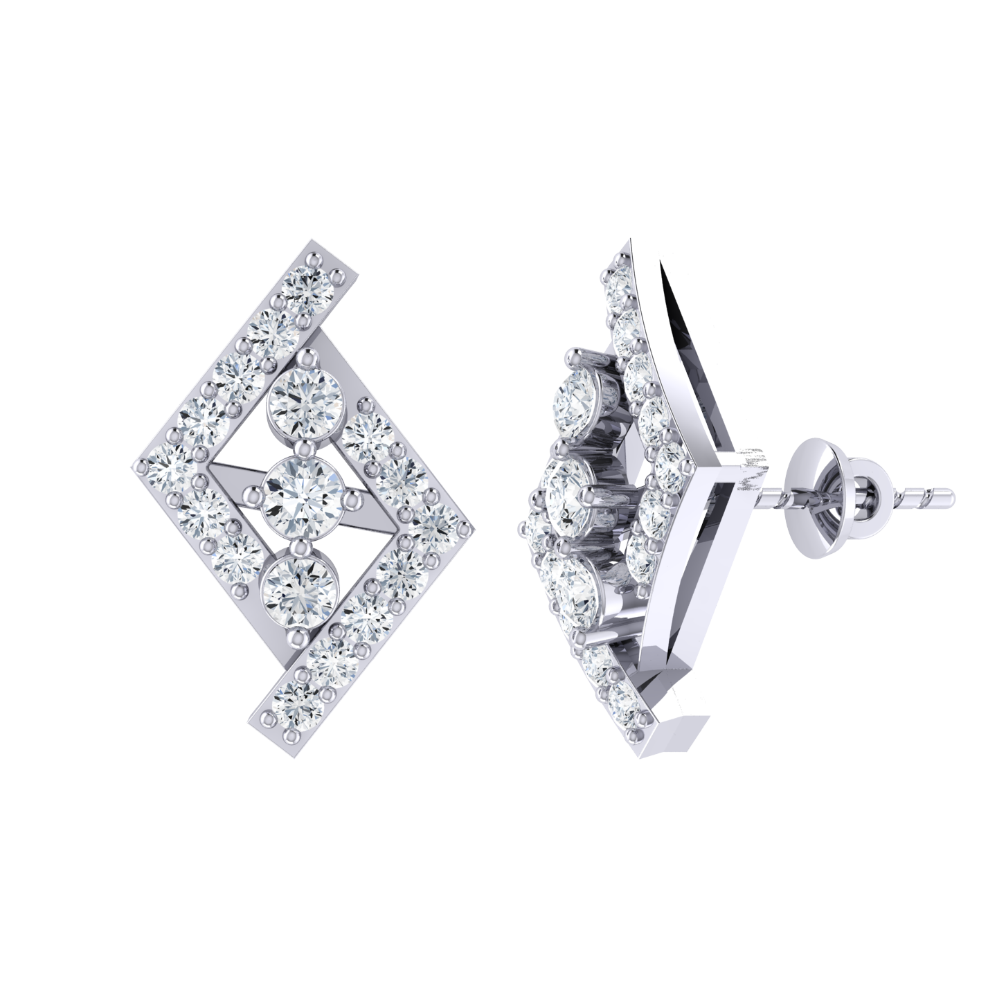 White Gold Diamond Earrings - Radiant Reverie [wg]