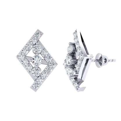 White Gold Diamond Earrings - Radiant Reverie [wg]