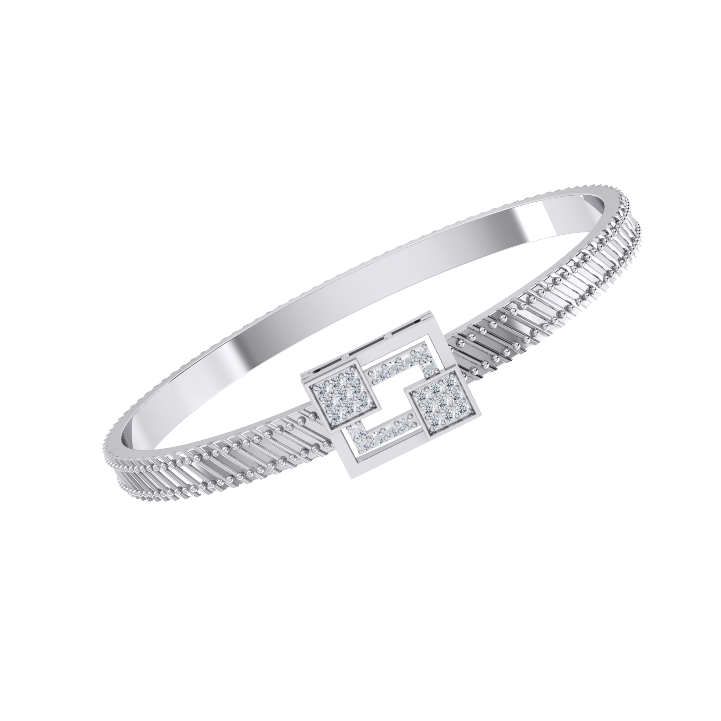 White Gold Diamond Bracelet - Princess Spark [wg]