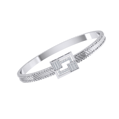 White Gold Diamond Bracelet - Princess Spark [wg]
