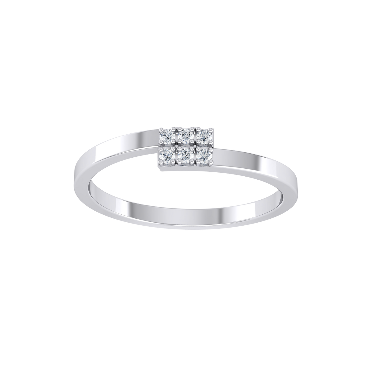 White Gold Lab Grown Diamond Ring - Band Bonanza [wg]