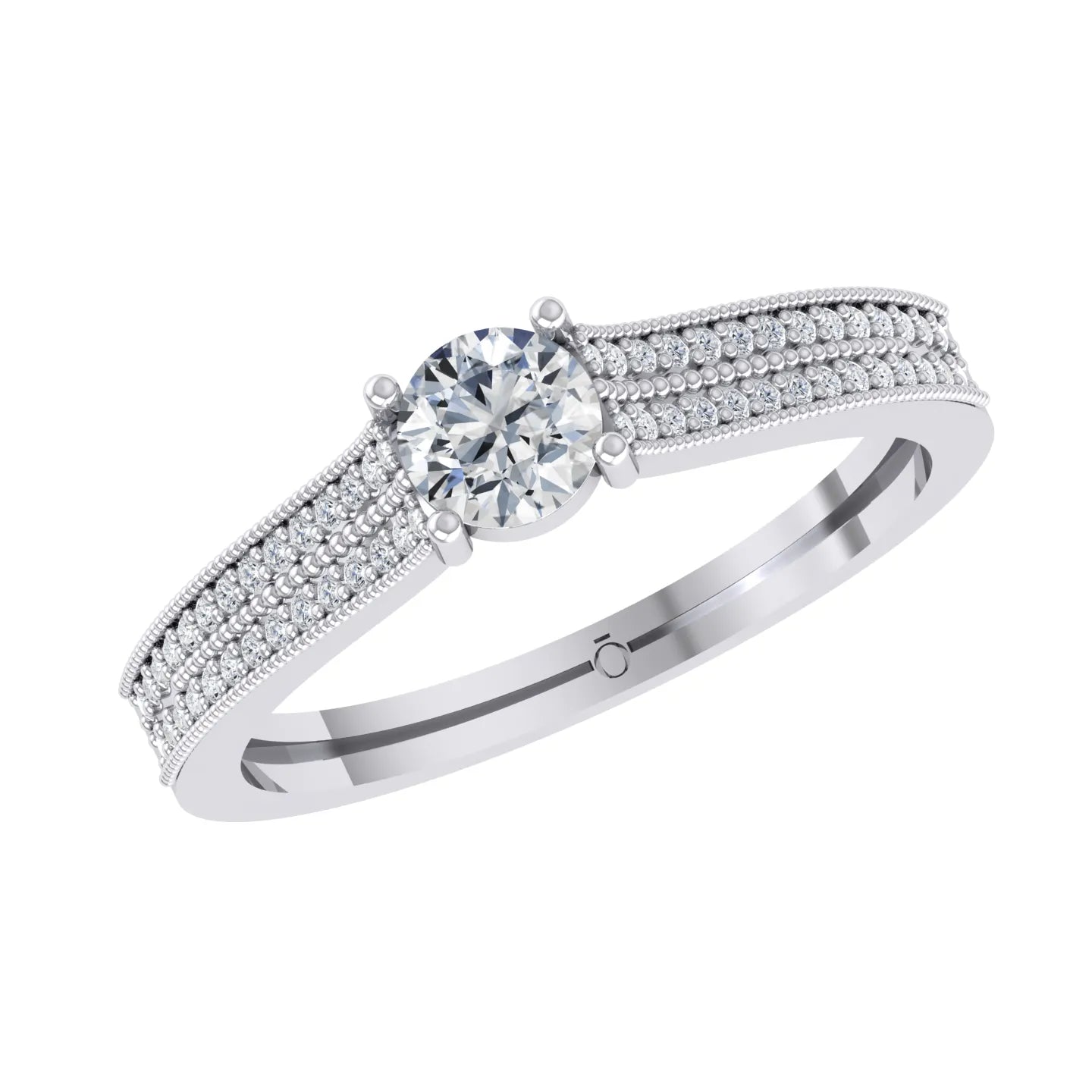 White Gold Diamond Ring - Emerald Glimmer [wg]