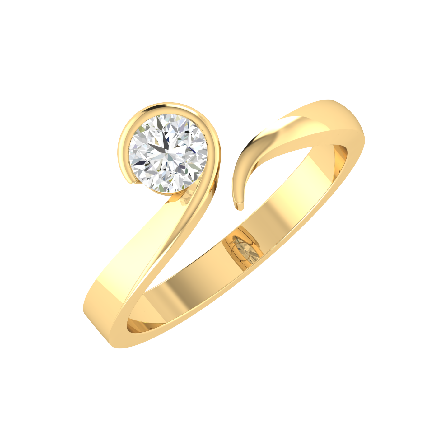 Lustrous Round Yellow Gold Lab Grown Diamond [yg]