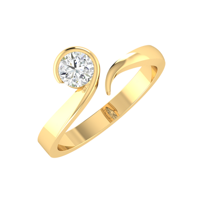 Lustrous Round Yellow Gold Lab Grown Diamond [yg]