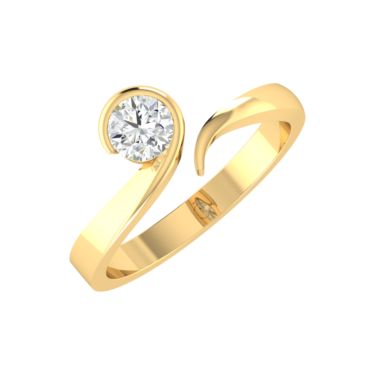Lustrous Round Yellow Gold Lab Grown Diamond [yg]