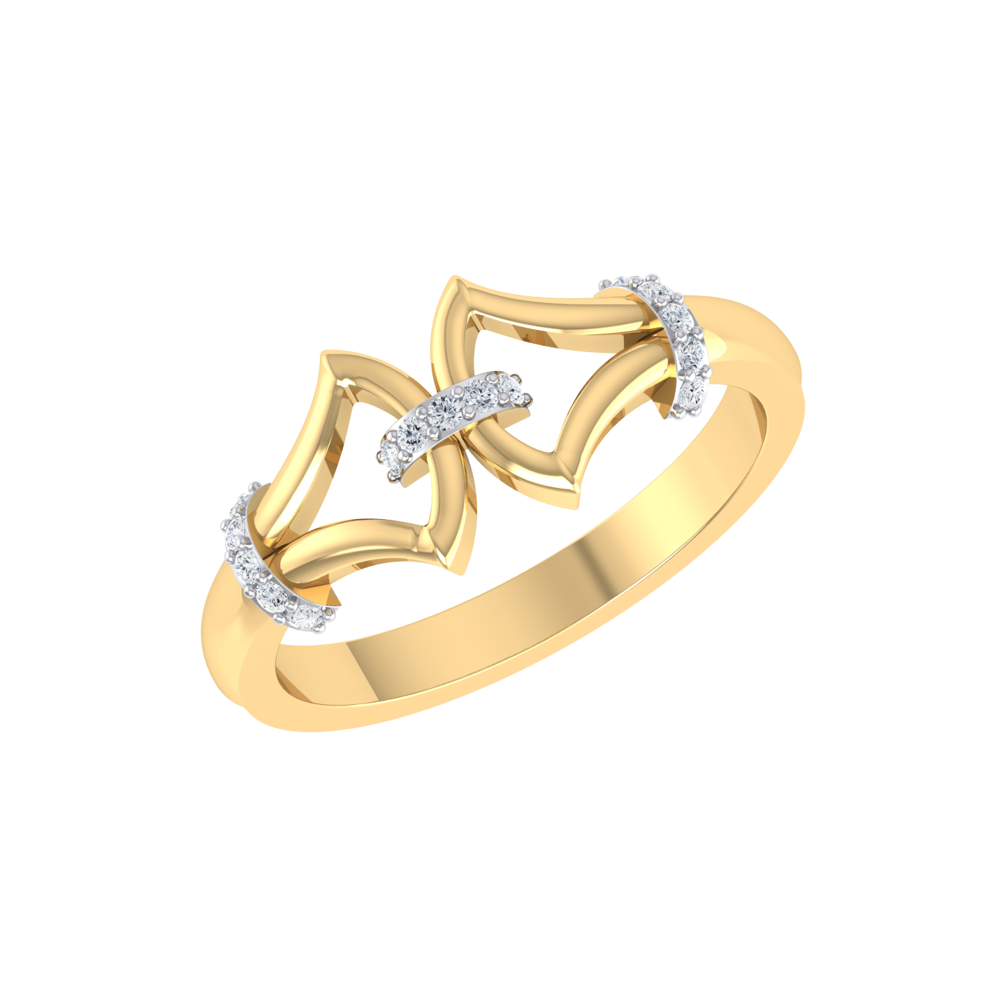 Yellow Gold Diamond Ring - Gilded Arc  [yg]