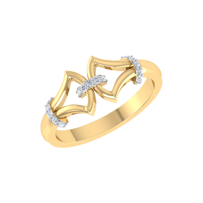 Yellow Gold Diamond Ring - Gilded Arc  [yg]