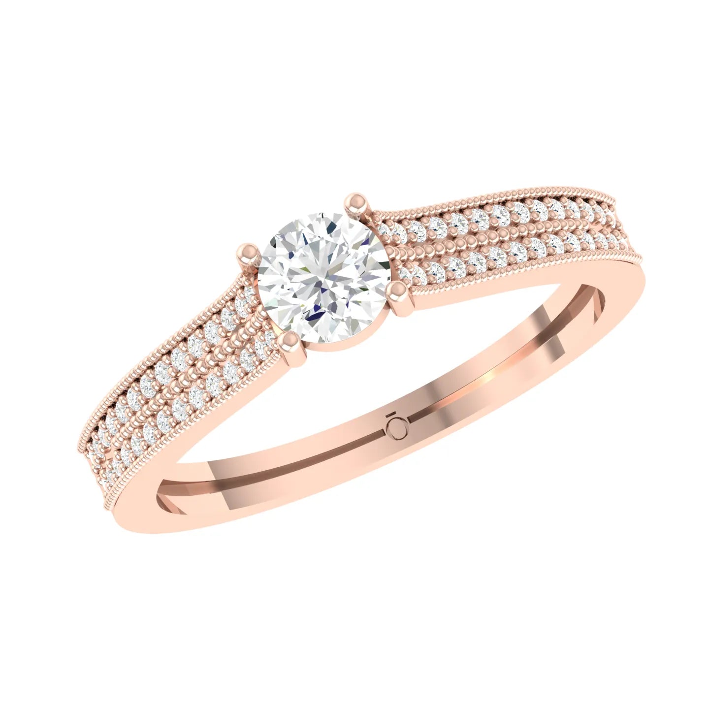 Rose Gold Diamond Ring - Emerald Glimmer [rg]