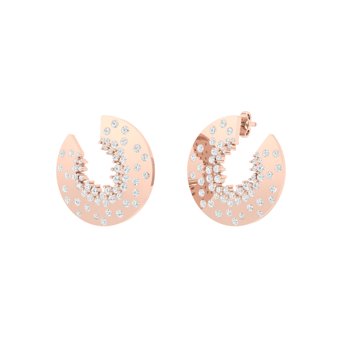 Rose Gold Diamond Earrings - Celestial Shine [rg]