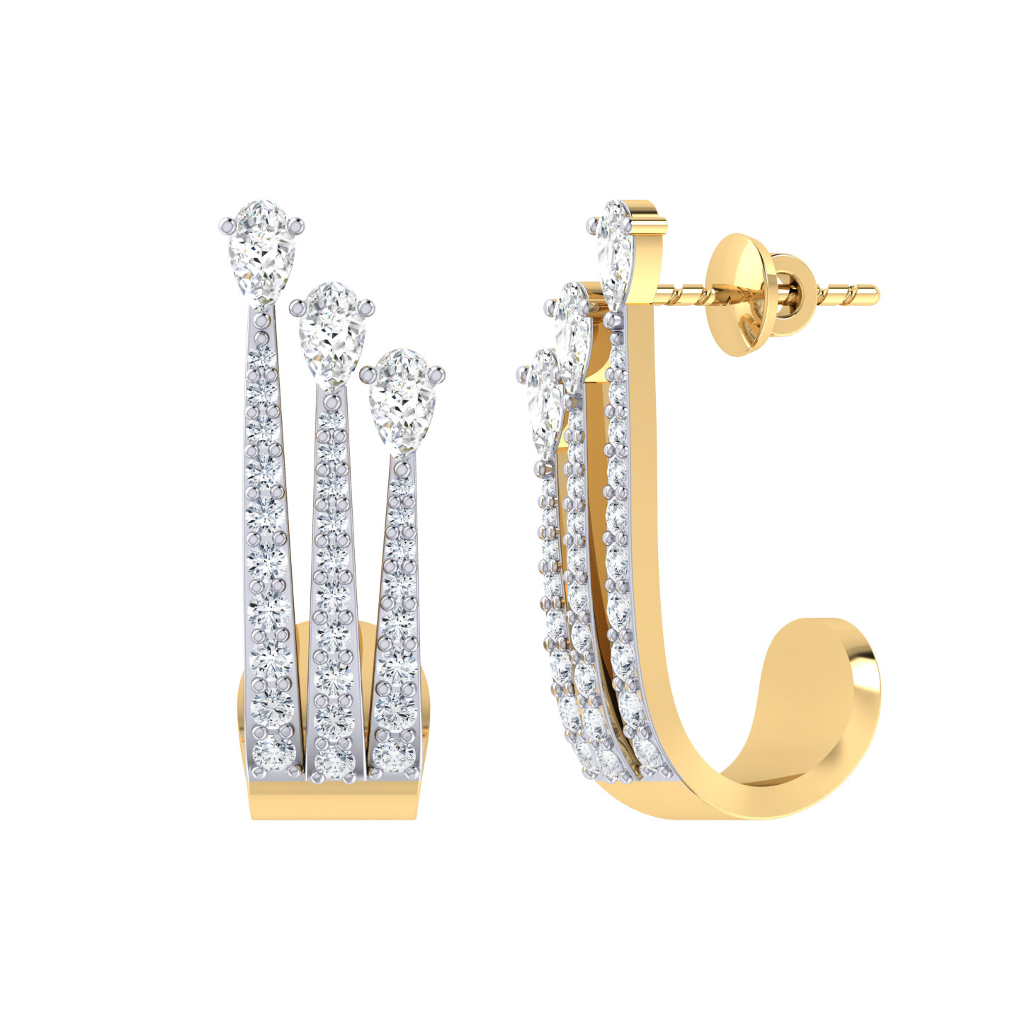 Yellow Gold Diamond Earrings - Endless Beauty [yg]