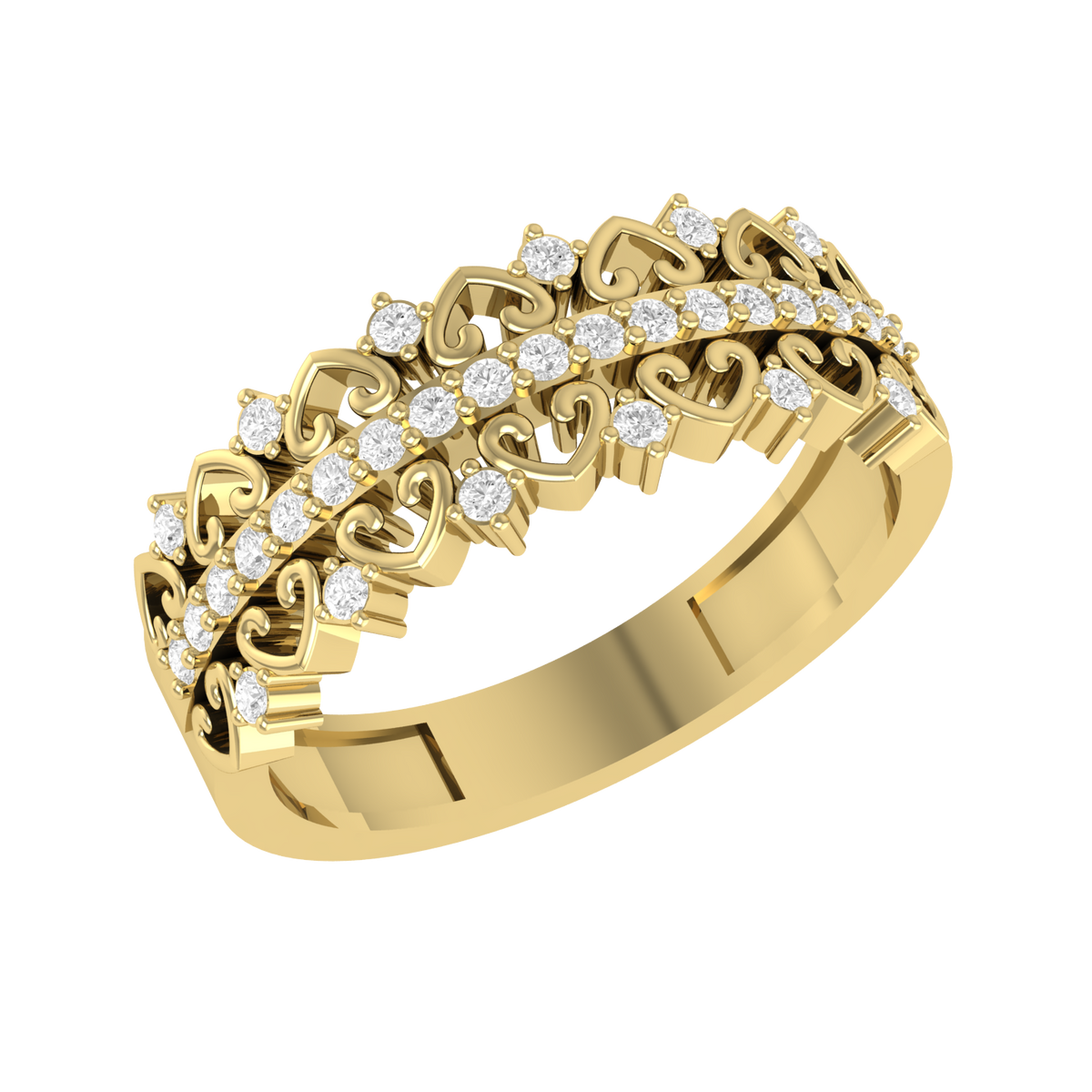 Yellow Gold Customised Diamond Ring - Made With Passion  [yg]