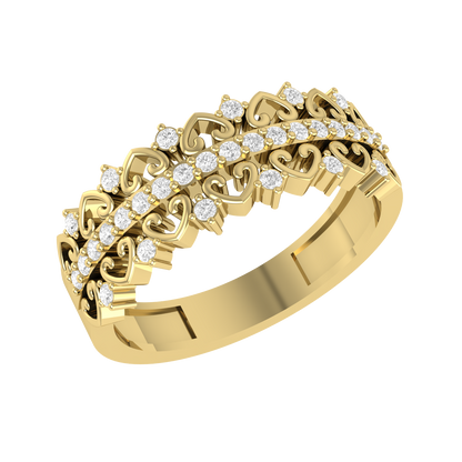 Yellow Gold Customised Diamond Ring - Made With Passion  [yg]