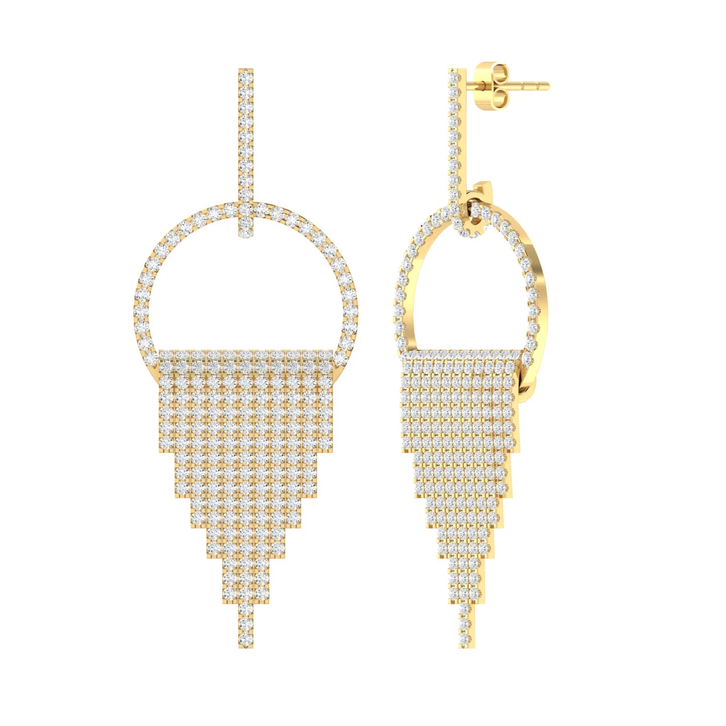Yellow Gold Diamond Earrings - Luminous Frame [yg]